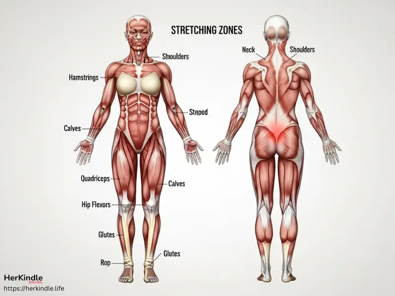 Muscle groups targeted by stretching exercises - 800 x 600