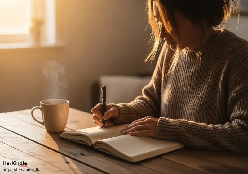 woman journaling gratitude as part of her mindful morning routine_Content_Image_800x560